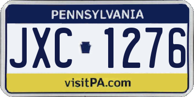 PA license plate JXC1276
