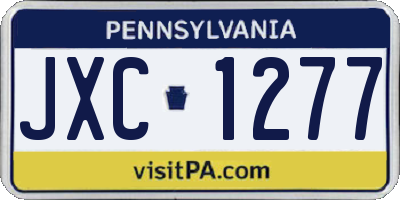 PA license plate JXC1277