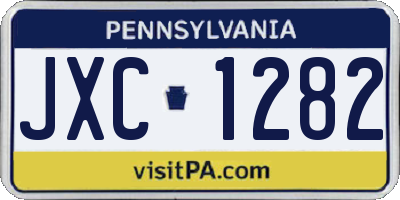PA license plate JXC1282