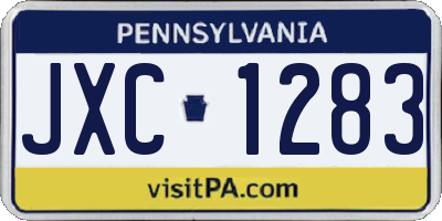 PA license plate JXC1283
