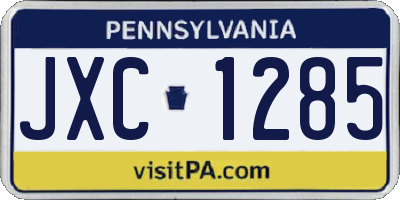 PA license plate JXC1285