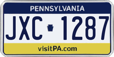 PA license plate JXC1287