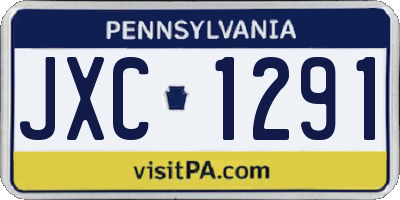 PA license plate JXC1291