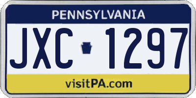 PA license plate JXC1297
