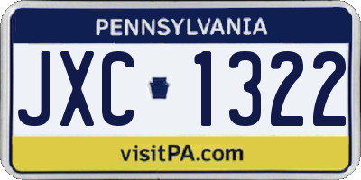 PA license plate JXC1322