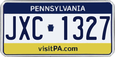 PA license plate JXC1327