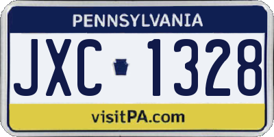 PA license plate JXC1328