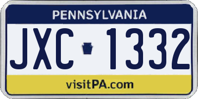PA license plate JXC1332