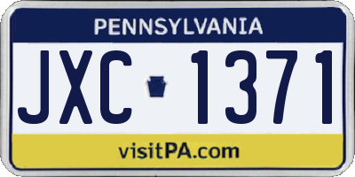 PA license plate JXC1371