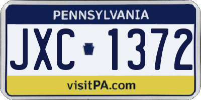 PA license plate JXC1372