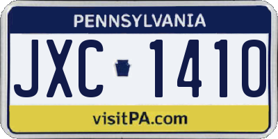PA license plate JXC1410