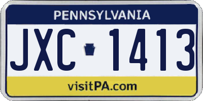 PA license plate JXC1413