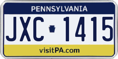 PA license plate JXC1415