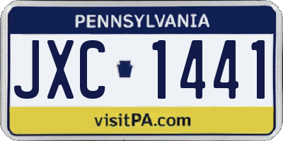 PA license plate JXC1441