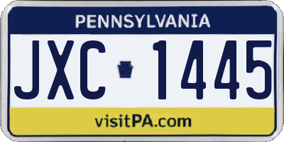 PA license plate JXC1445