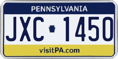 PA license plate JXC1450