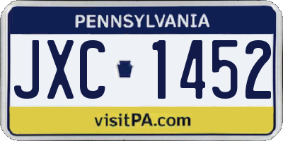 PA license plate JXC1452