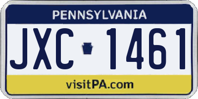 PA license plate JXC1461