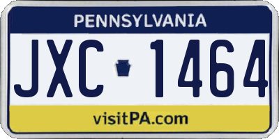 PA license plate JXC1464