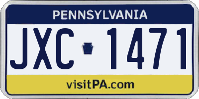 PA license plate JXC1471