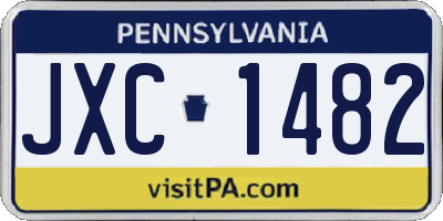 PA license plate JXC1482