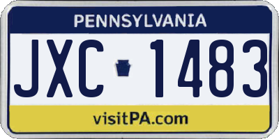 PA license plate JXC1483