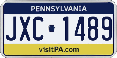 PA license plate JXC1489