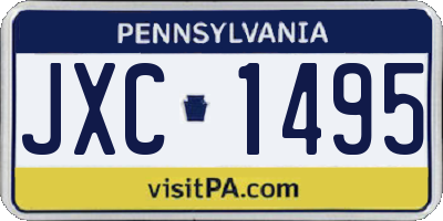 PA license plate JXC1495