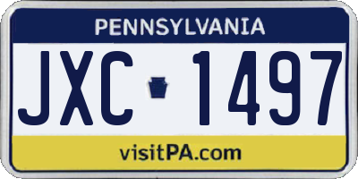 PA license plate JXC1497