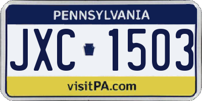 PA license plate JXC1503