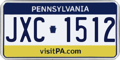 PA license plate JXC1512