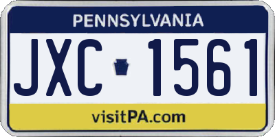 PA license plate JXC1561