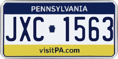 PA license plate JXC1563