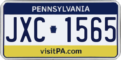 PA license plate JXC1565