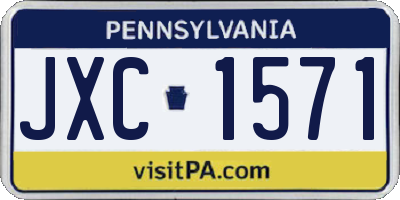 PA license plate JXC1571