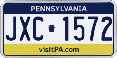 PA license plate JXC1572