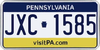 PA license plate JXC1585