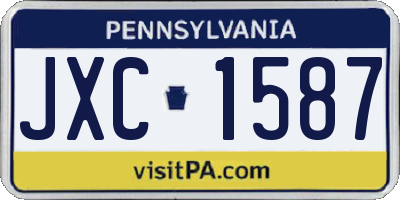 PA license plate JXC1587
