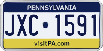 PA license plate JXC1591