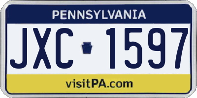 PA license plate JXC1597