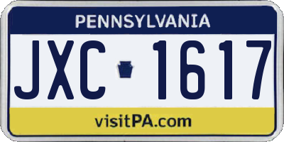 PA license plate JXC1617