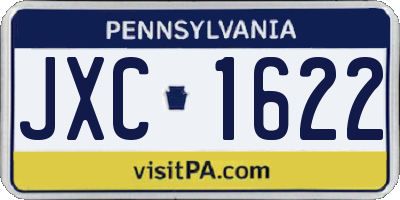 PA license plate JXC1622