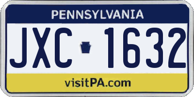 PA license plate JXC1632