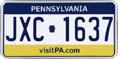 PA license plate JXC1637