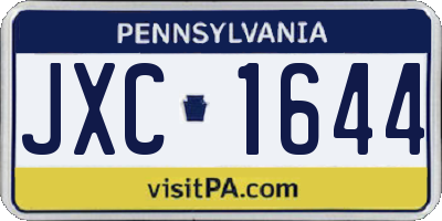 PA license plate JXC1644