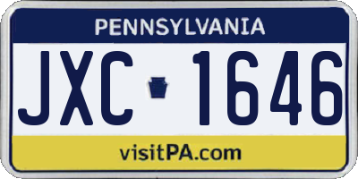 PA license plate JXC1646