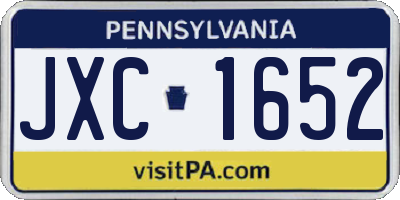 PA license plate JXC1652