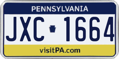 PA license plate JXC1664