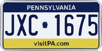 PA license plate JXC1675