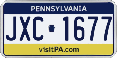 PA license plate JXC1677